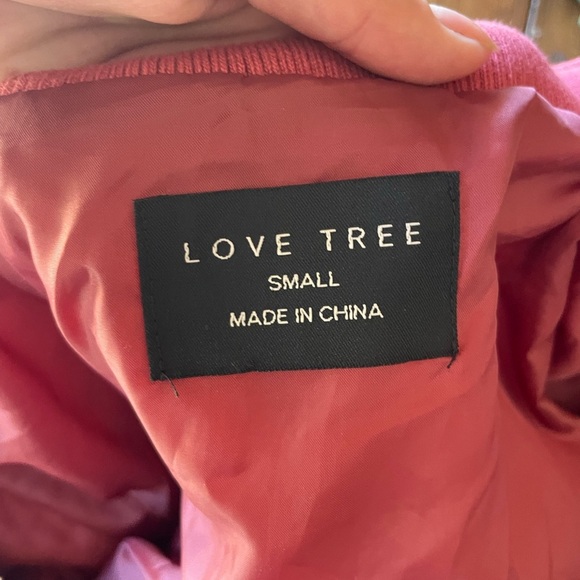 Love tree quilted pink bomber jacket - Picture 6 of 7